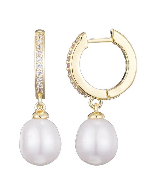 Adornia White 14K Plated 10Mm Cz Huggie Hoop Earrings