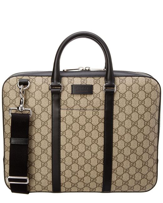 Gucci Black GG Supreme Canvas Briefcase for men