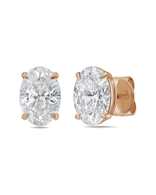Diana M White Diana M. 14K Rose 4.00 Ct. Tw. Lab-Grown Diamond Earrings