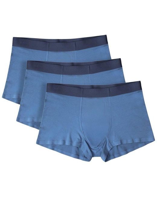 Silkcut Blue 3Pk Stretch Trunk for men