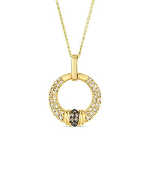 Le Vian Metallic Le Vian 14K 0.43 Ct. Tw. Diamond Drop Pendant Necklace