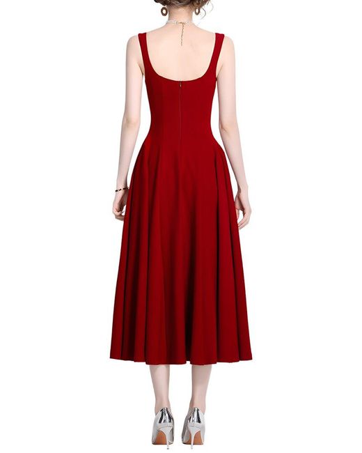DZA Red Midi Dress