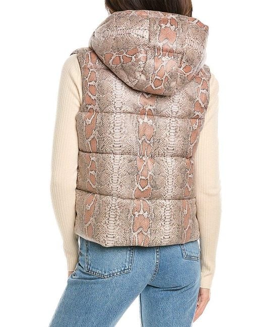 Unreal Fur Natural Python Print Puffer Vest