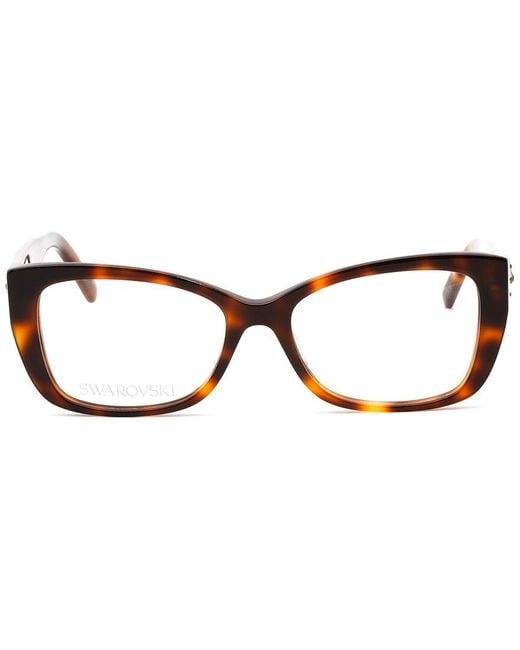 Swarovski Brown Square Optical Frames Demo Lenses