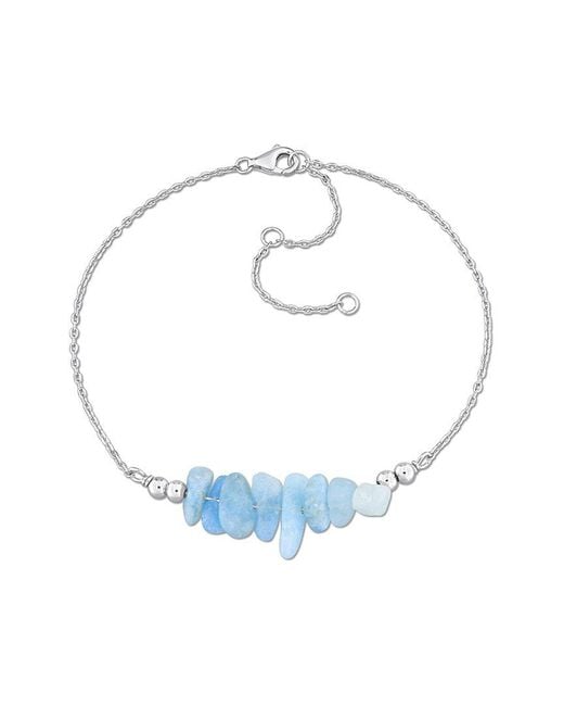 Rina Limor Blue 0.98 Ct. Tw. Aquamarine Bead Bracelet