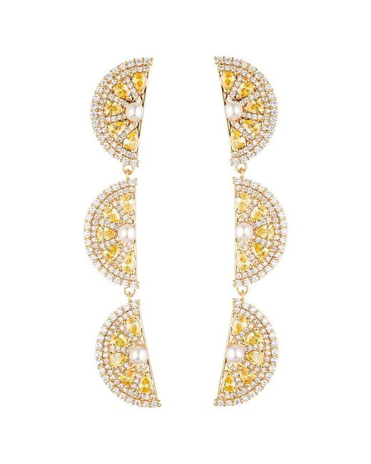 Eye Candy LA Metallic The Luxe Collection Cz Lemon Drop Earrings