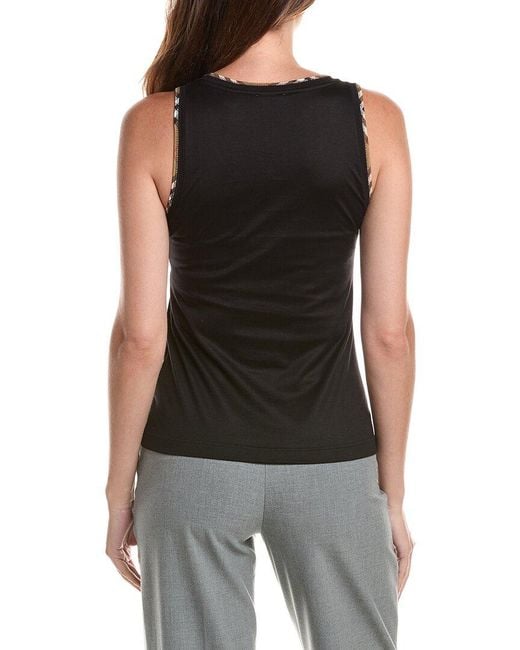 Burberry Black Elyssa Check Tank Top