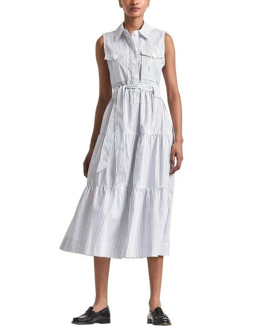 10 Crosby Derek Lam White Florence Sleeveless Shirt Dress