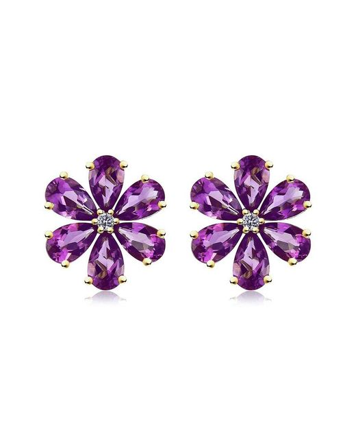 Kai Fine Jewelry Purple 14K 2.43 Ct. Tw. Diamond & Amethyst Stud Earrings