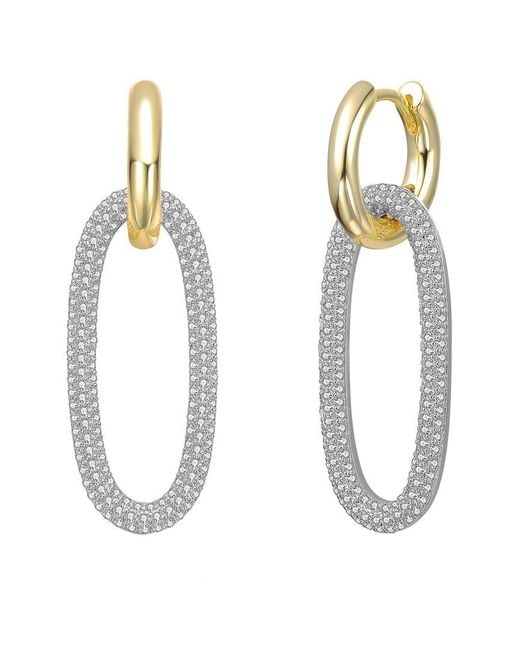 Genevive Jewelry Metallic Cz Drop Earrings