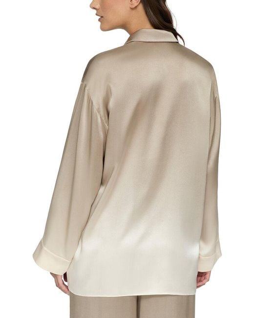 Lafayette 148 New York Natural Ombre Boyfriend Oversized Shirt
