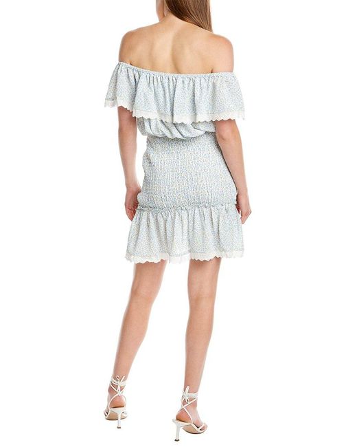 Stellah White Smocked Mini Dress