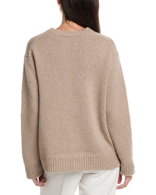 Lafayette 148 New York Brown Reclaimed Cashmere & Wool-Blend Sweater