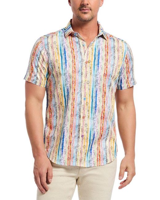 Robert Graham White Walk The Line Woven Shirt for men