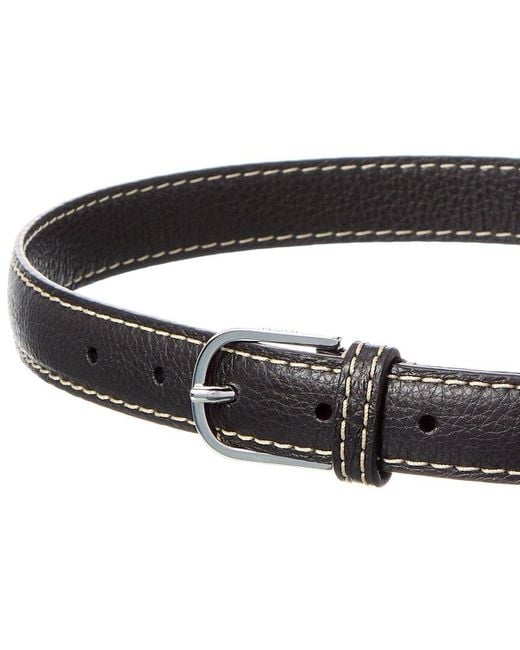 Totême  Black Stitch Detail Leather Belt