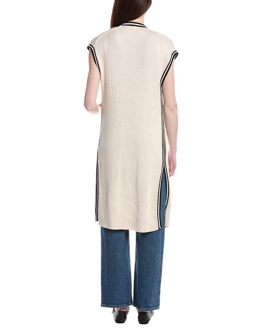 Tahari Blue Extended Sleeve Long Vest