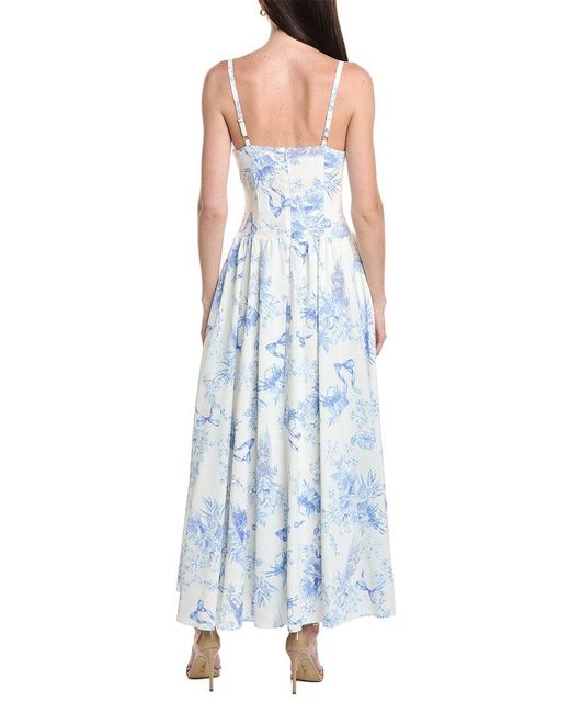 Maison Tara Blue Printed Dress