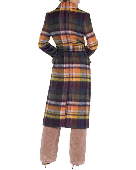 L'Agence Multicolor Olina Long Wool-Blend Coat
