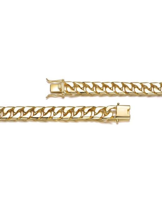 Genevive Jewelry Metallic Rachel Glauber 14K Plated Curb-Link Bracelet for men