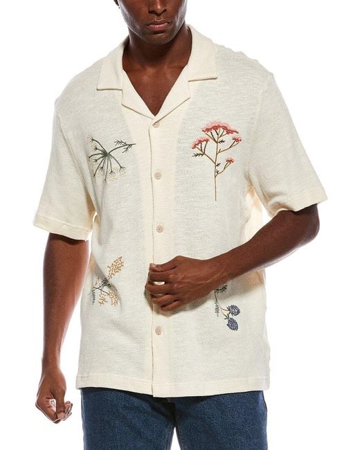 Jason Wu White Floral Embroidery Shirt for men