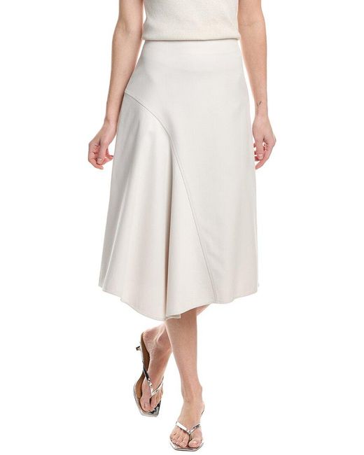 Brunello Cucinelli Natural A-Line Skirt