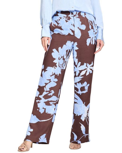 NIC+ZOE Blue Cloud Blossom Eliot Wide Leg Pant