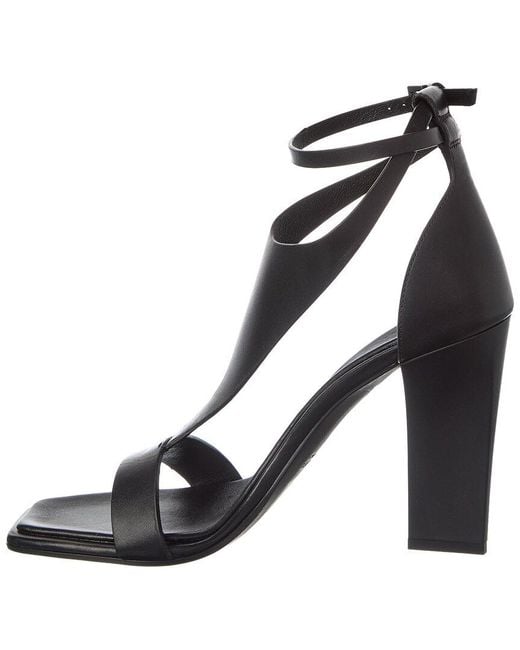 Max Mara Black Vela Leather Sandal