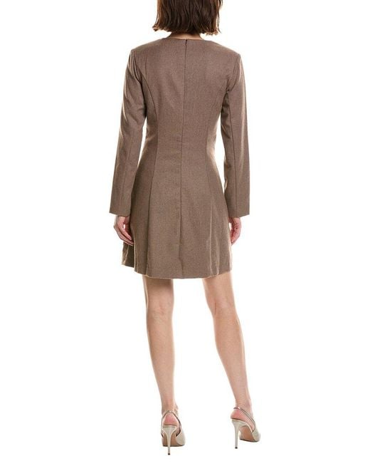 Pascale La Mode Natural Long Sleeve Wool-Blend Mini Dress
