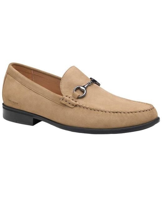 Johnston & Murphy White Xu Flex Harrison Bit Suede Loafer for men