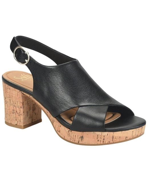 Söfft Black Liv Leather Heeled Sandal