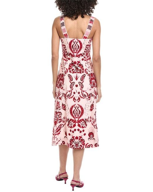 Etro Red Grace Print Midi Dress