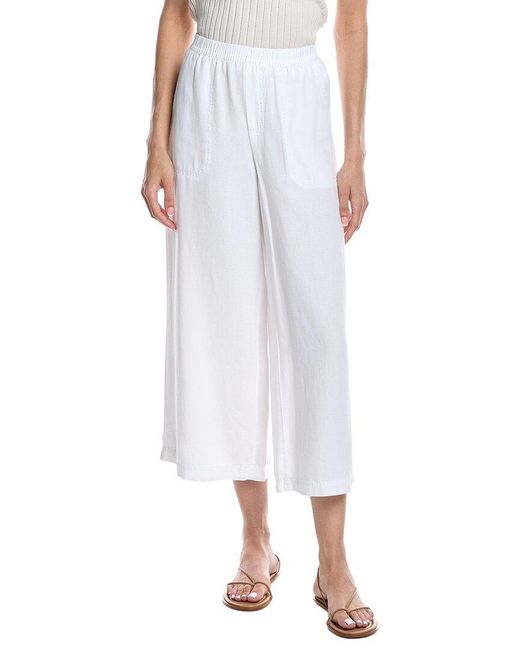 Splendid White Palazzo Linen-Blend Pant
