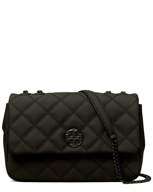 Tory Burch Willa Matte Shoulder Bag in Black | Lyst