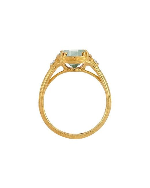 Reiss Metallic 14K 2.80 Ct. Tw. Diamond & Amethyst Cocktail Ring