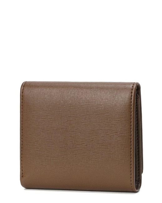 Tiffany & Fred Paris Brown Saffiano Leather Wallet