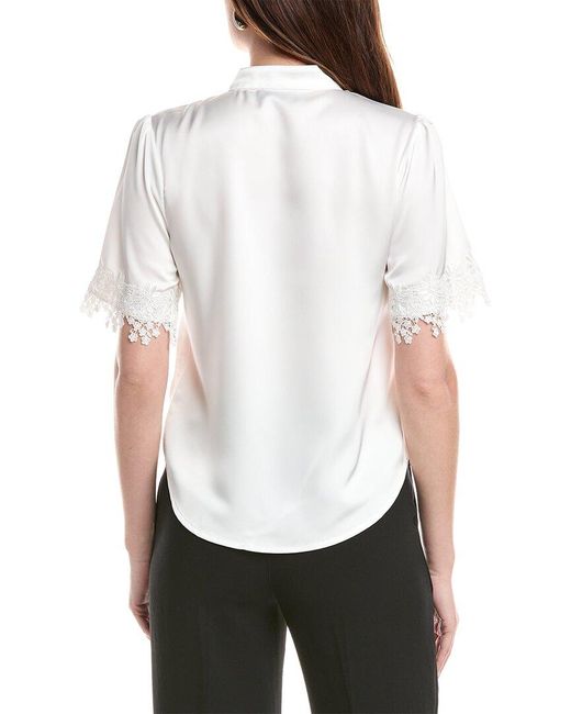 Gracia White Satin Blouse