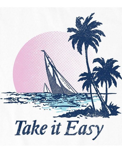 Life Is Good. White Crusher Lite Shrunken Tee