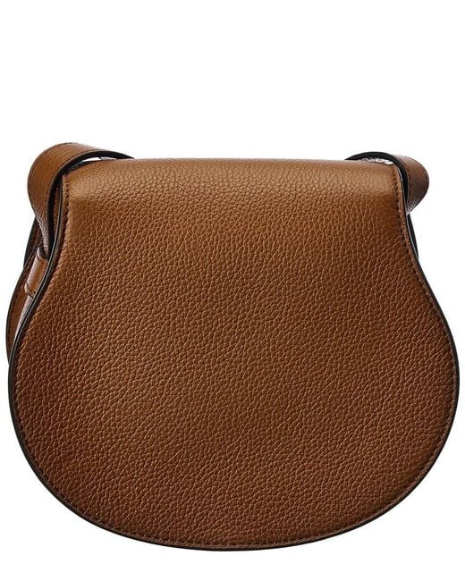 Chloé Brown Marcie Small Leather Saddle Bag