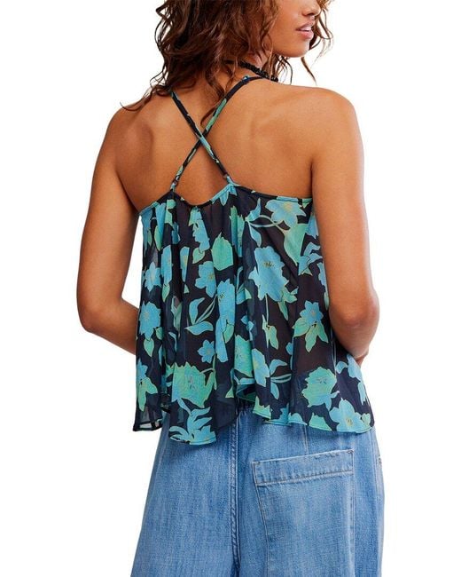 Free People Blue Margaux Printed Top