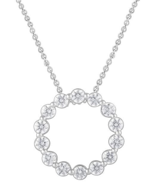 Lab Grown Diamonds Metallic 14k 1.00 Ct. Tw. Lab Grown Diamond Pendant Necklace