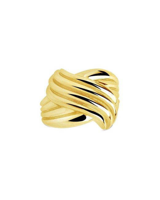 Sterling Forever Metallic 14K Plated Plié Textured Statement Ring