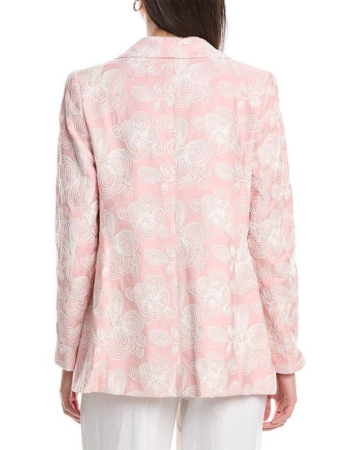 Anne Klein Pink Open Front Shawl Collar Jacket