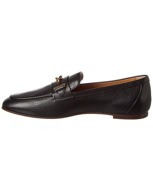 Tod's Black Double T Leather Loafer