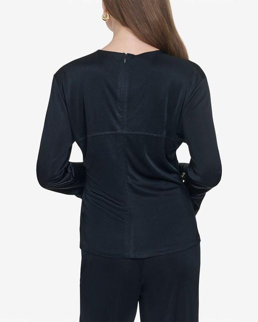 Halston Heritage Blue V-Neck Top