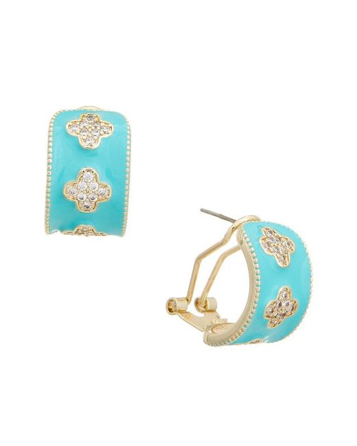 Juvell Blue 18K Plated Cz Hoop Earrings
