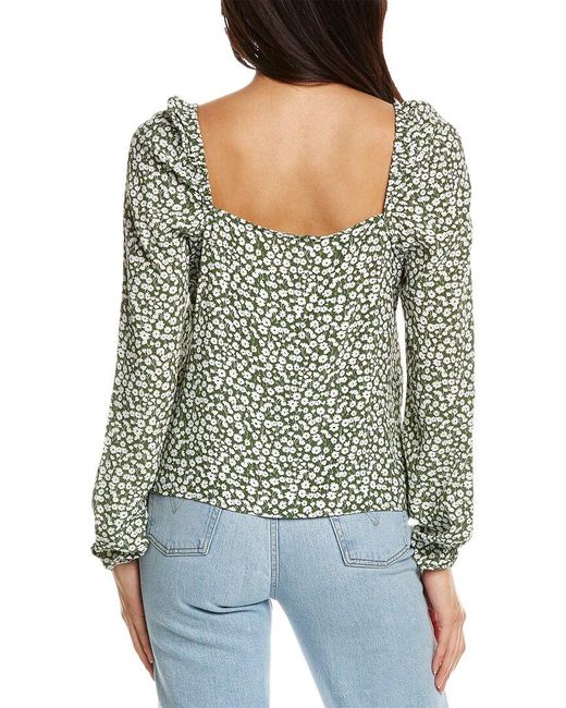 Boden Gray Sweetheart Printed Top