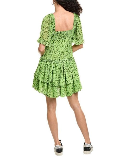 Ganni Green Cinched Front Midi Dress
