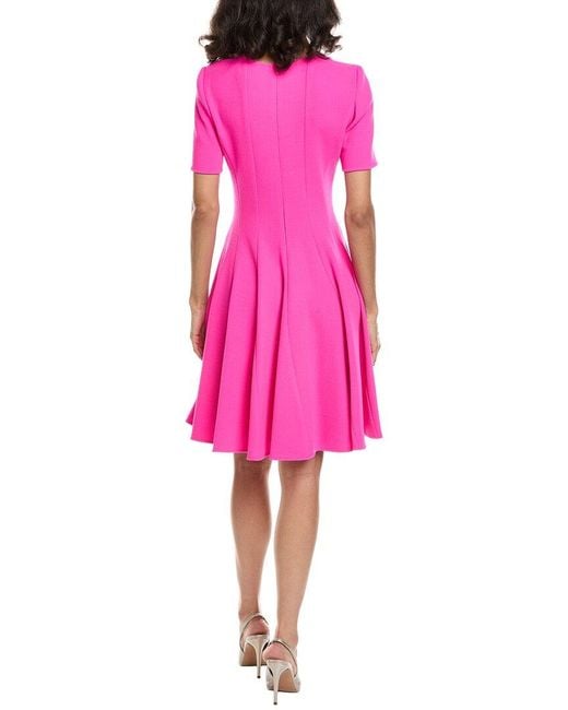 Oscar de la Renta Pink Circular Cut Panel Dress