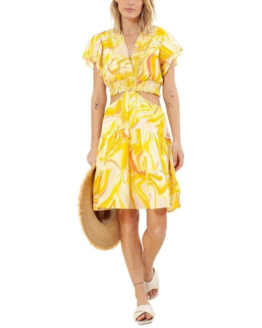 Hale Bob Yellow Mini Dress