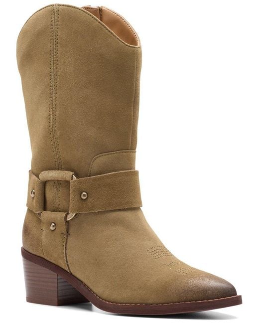 Clarks Brown Morzine Rise Suede Cowboy Boot